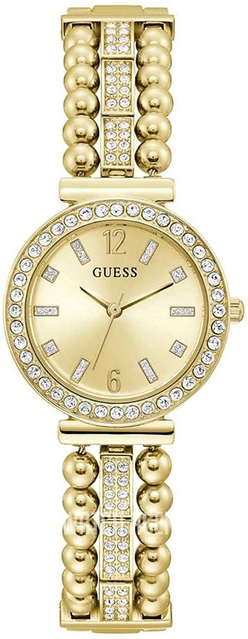  Shop Authentic Guess Gala Diamonds Gold Dial Gold Steel Strap Watch for Women - GW0401L2 - Luxxuri