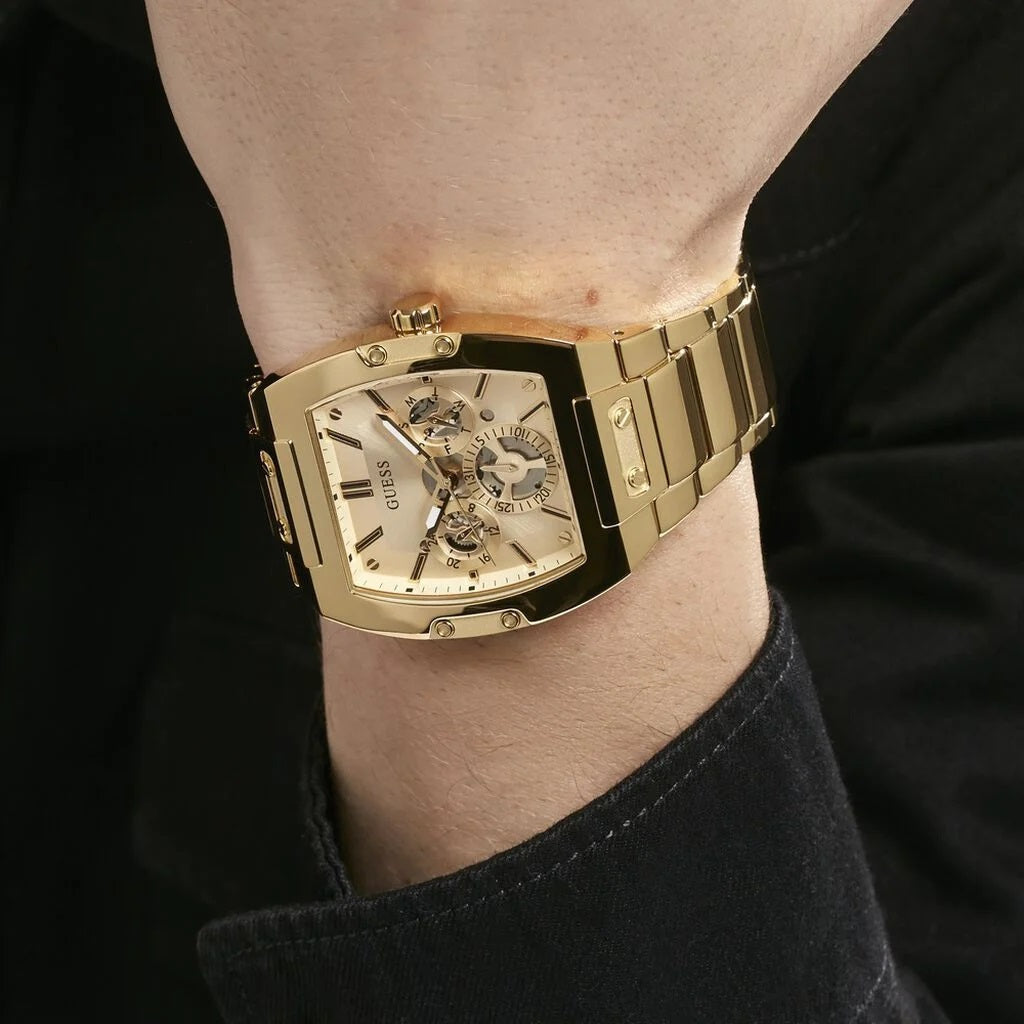  Shop Authentic Guess Phoenix Multi Function Gold Dial Gold Steel Strap Watch for Men - GW0456G2 - Luxxuri