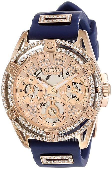  Shop Authentic Guess Queen Quartz Crystals Rose Gold Dial Blue Silicone Strap Watch For Women - GW0536L5 - Luxxuri