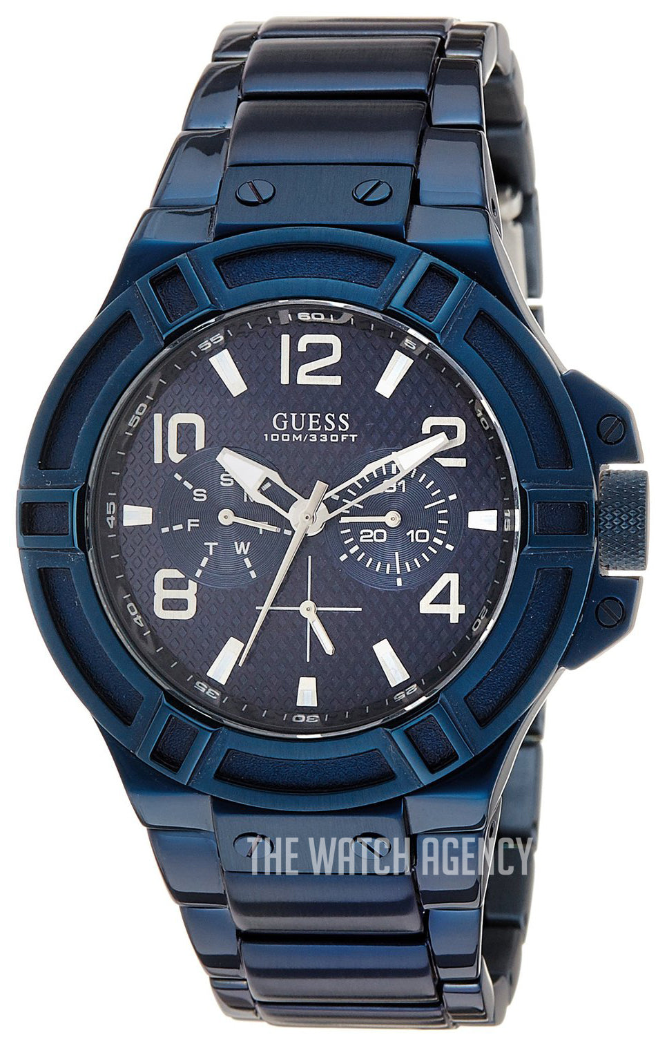  Shop Authentic Guess Rigor Multifunction Black Dial Blue Steel Strap Watch for Men - W0218G4 - Luxxuri