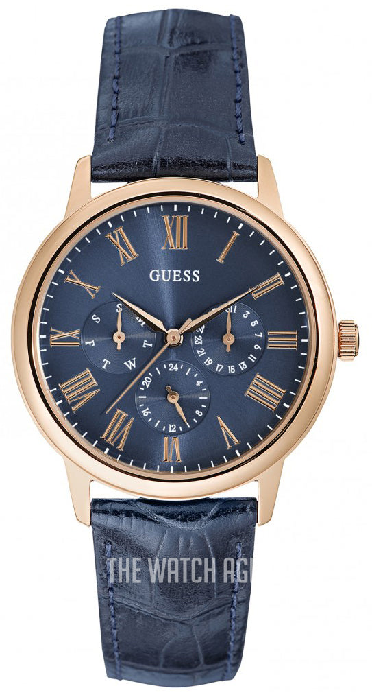  Shop Authentic Guess Analog Blue Dial Blue Leather Strap Watch For Men - W0496G4 - Luxxuri
