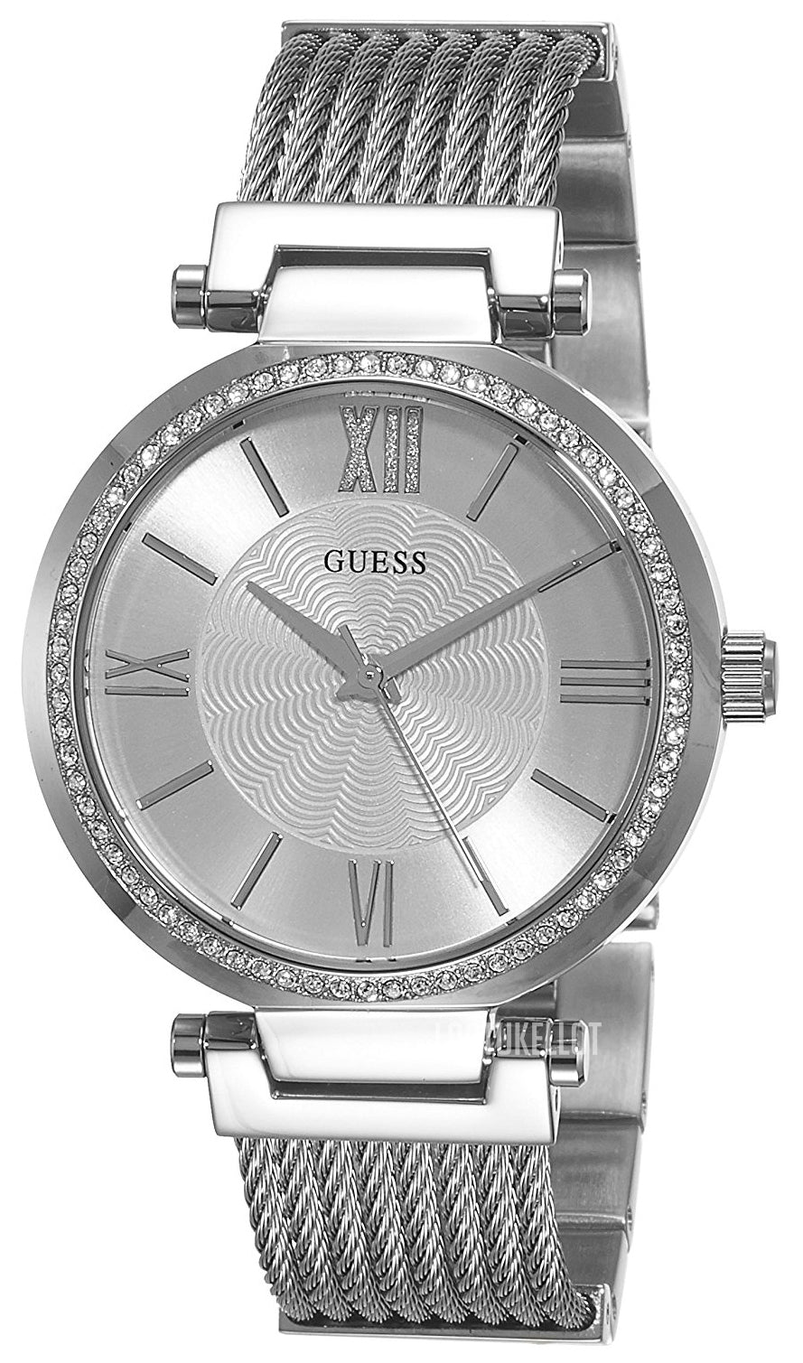 Shop Authentic Guess Soho Silver DIal Stainless Steel Mesh Bracelet Watch For Women - W0638L1 - Luxxuri