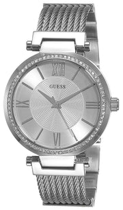  Shop Authentic Guess Soho Silver DIal Stainless Steel Mesh Bracelet Watch For Women - W0638L1 - Luxxuri