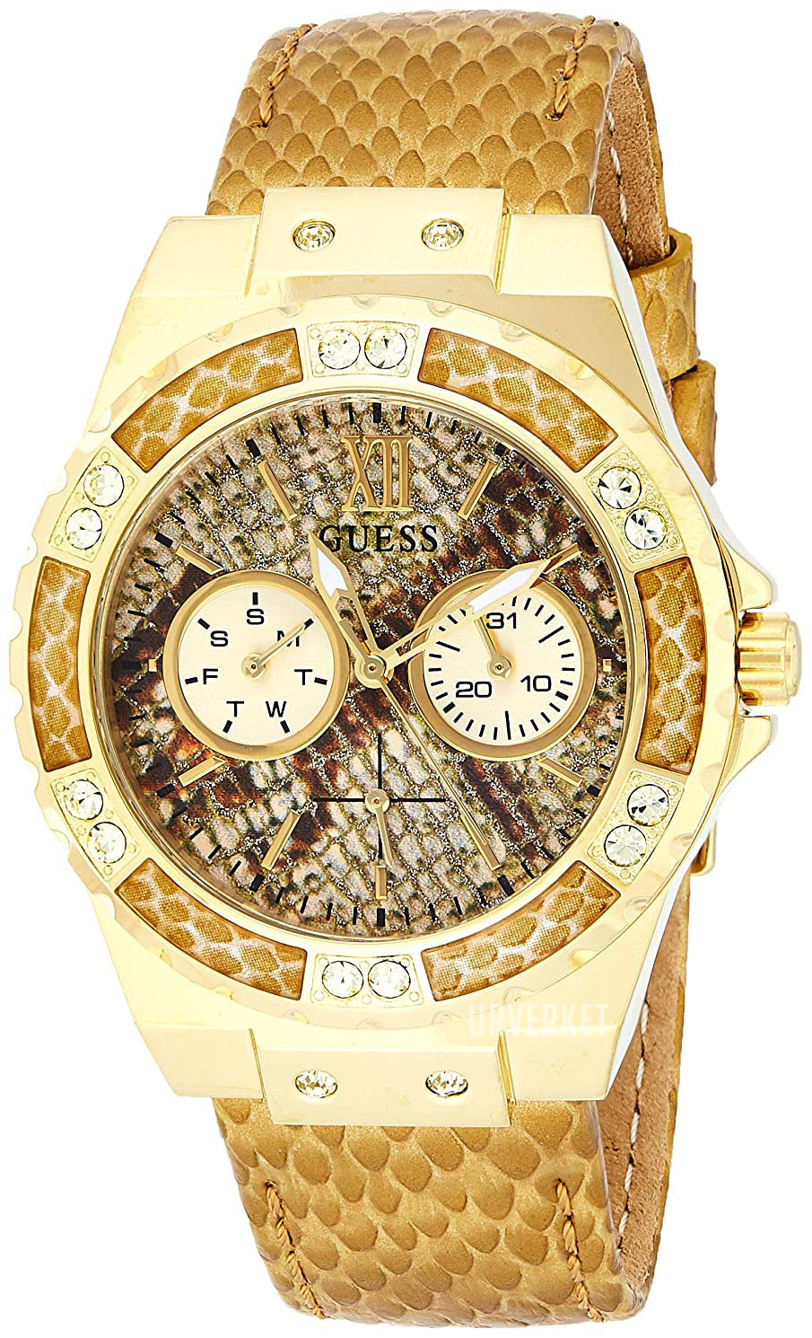  Shop Authentic Guess Limelight Quartz Gold Dial  Gold Leather Strap Watch For Women - W0775L13 - Luxxuri