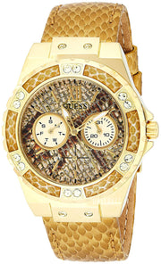  Shop Authentic Guess Limelight Quartz Gold Dial  Gold Leather Strap Watch For Women - W0775L13 - Luxxuri