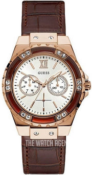  Shop Authentic Guess Limelight Analog White Dial Brown Leather Strap Watch For Women - W0775l14 - Luxxuri