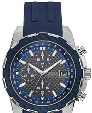  Shop Authentic Guess Octane Chronograph Black Dial Blue Rubber Strap Watch For Men - W1047G2 - Luxxuri