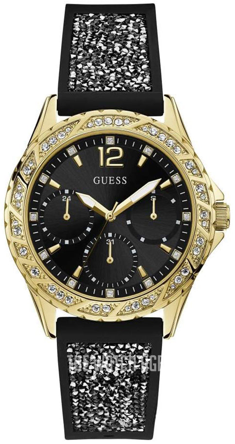  Shop Authentic Guess Swirl Quartz Black Dial Black Silicone Strap Watch for Women - W1096L3 - Luxxuri