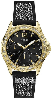  Shop Authentic Guess Swirl Quartz Black Dial Black Silicone Strap Watch for Women - W1096L3 - Luxxuri