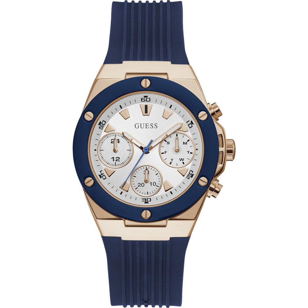  Shop Authentic Guess Athena White Dial White Dial Blue Rubber Strap Watch For Women - GW0030L5 - Luxxuri