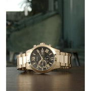  Shop Authentic Guess Atlas Chronograph Black Dial Gold Steel Strap Watch for Men - W0668G8 - Luxxuri