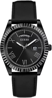  Shop Authentic Guess Connoisseur Black Dial Black Leather Strap Watch For Men - GW0353G1 - Luxxuri
