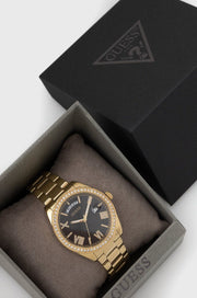  Shop Authentic Guess Luna Diamonds Black Dial Gold Steel Strap Watch for Women - GW0307L2 - Luxxuri