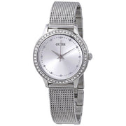  Shop Authentic Guess Chelsea Mother of Pearl White Dial Silver Mesh Strap Watch For Women - W0647L1 - Luxxuri