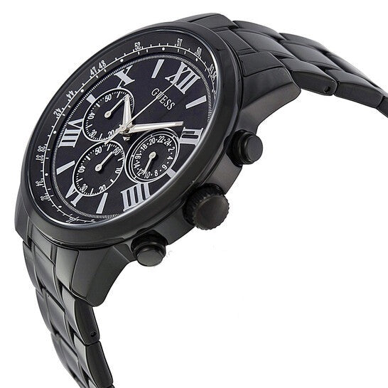  Shop Authentic Guess Horizon Chronograph Black Dial Black Steel Strap Watch For Men - W0379G2 - Luxxuri