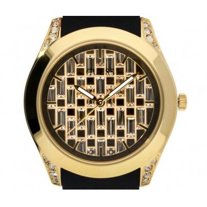  Shop Authentic Guess Clarity Gold Dial Black Silicone Strap Watch for Women - GW0109L1 - Luxxuri