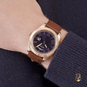  Shop Authentic Guess Connoisseur Blue Dial Brown Leather Strap Watch For Men - GW0353G2 - Luxxuri