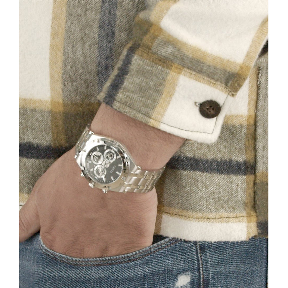  Shop Authentic Guess Continental Silver Dial Silver Steel Strap Watch for Men - GW0261G1 - Luxxuri