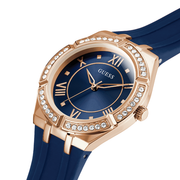  Shop Authentic Guess Cosmo Diamonds Blue Blue Dial Blue Silicone Strap Watch for Women - GW0034L4 - Luxxuri