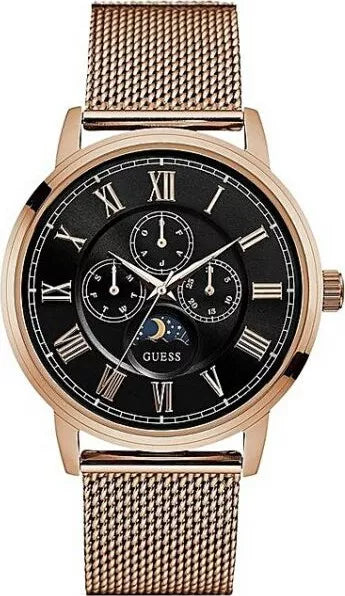  Shop Authentic Guess Delancy Black Dial Rose Gold Mesh Bracelet Watch for Men - W0871G5 - Luxxuri