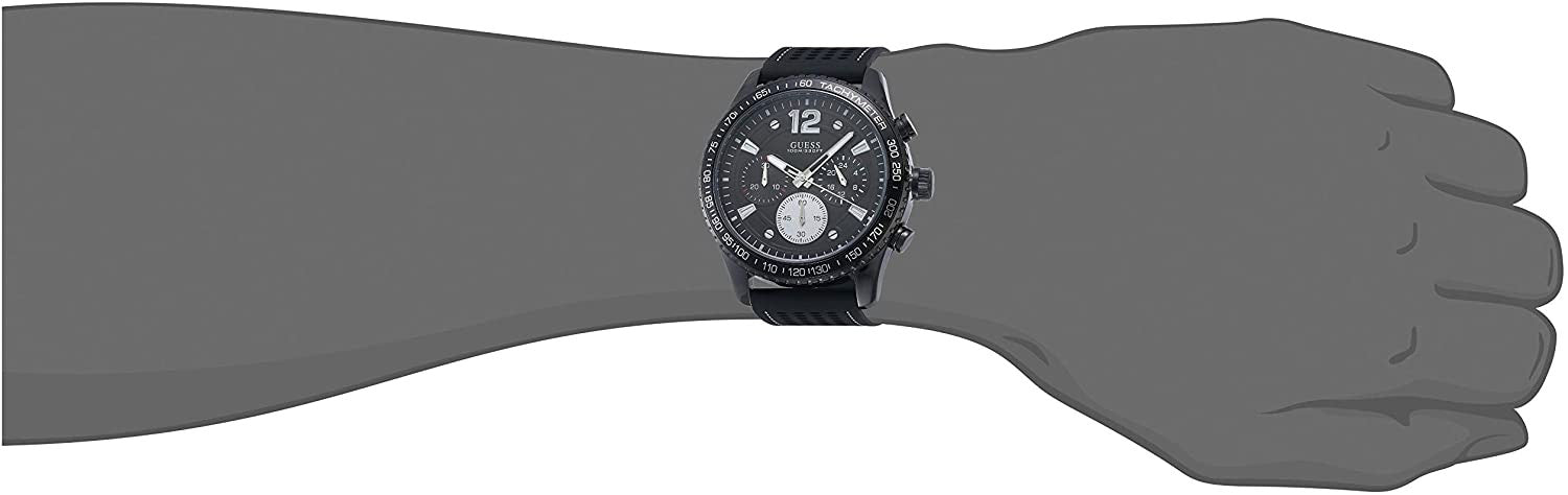  Shop Authentic Guess Fleet Chronograph Black Dial Black Rubber Strap Watch for Men - W0971G1 - Luxxuri