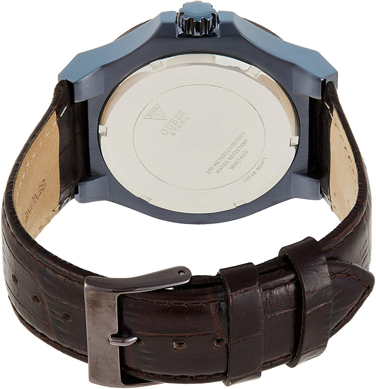  Shop Authentic Guess Force Quartz Brown Dial Brown Leather Strap Watch For Men - W0674G5 - Luxxuri