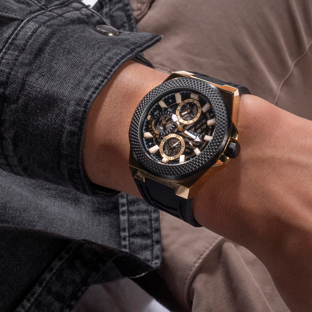  Shop Authentic Guess Legacy Black Dial Black Rubber Strap Watch for Men - W1049G5 - Luxxuri
