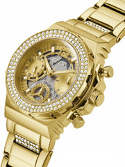  Shop Authentic Guess Fusion Chronograph Gold Dial Gold Steel Strap Watch for Women - GW0552L2 - Luxxuri