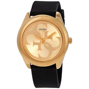  Shop Authentic Guess G Twist Gold Dial Black Leather Strap Watch for Women - W0911L3 - Luxxuri