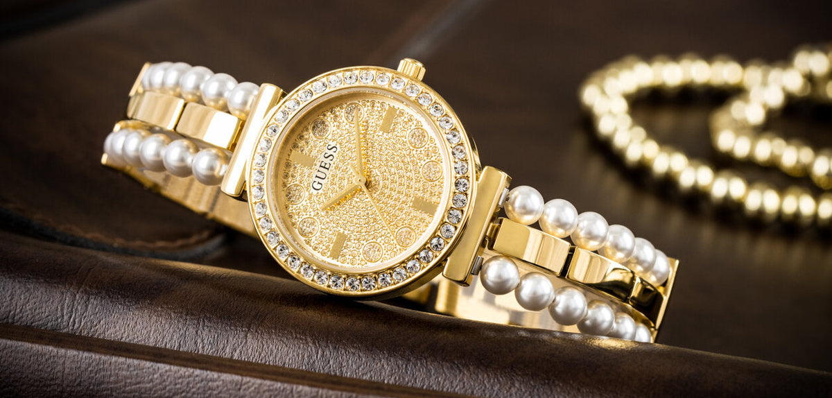  Shop Authentic Guess Gala Diamonds Gold Dial Two Tone Steel Strap Watch for Women - GW0531L2 - Luxxuri