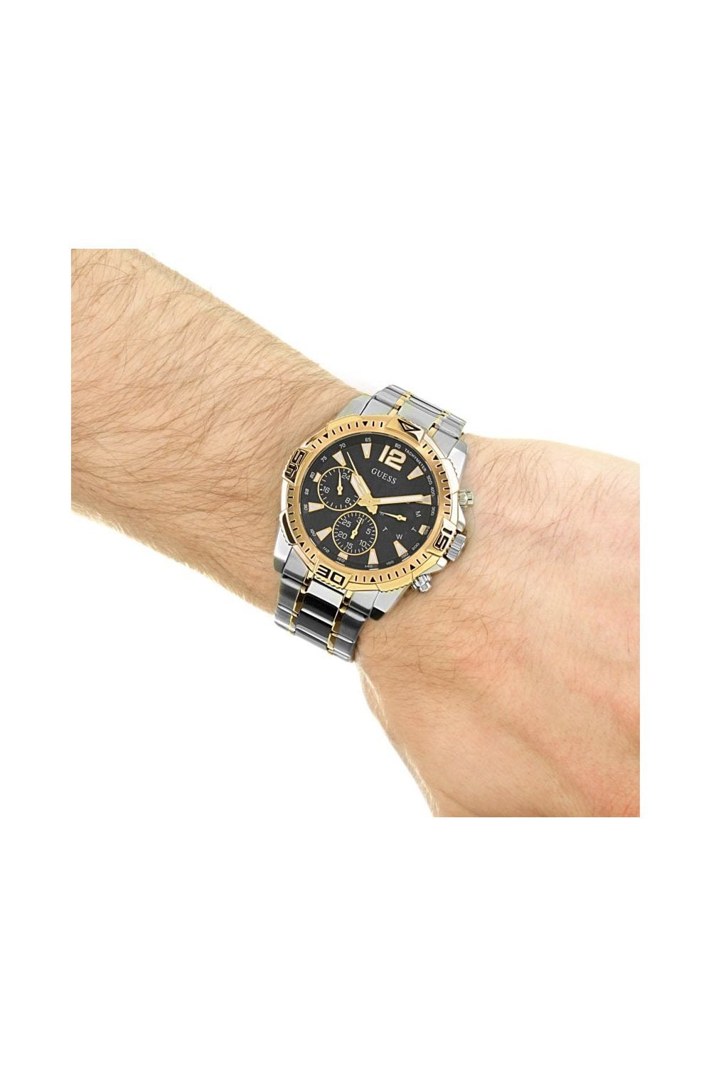  Shop Authentic Guess Commander Chronograph Black Dial Two Tone Steel Strap Watch for Men - GW0056G4 - Luxxuri