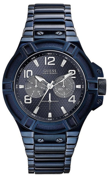  Shop Authentic Guess Rigor Multifunction Black Dial Blue Steel Strap Watch for Men - W0218G4 - Luxxuri