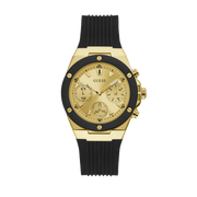  Shop Authentic Guess Athena Gold Dial Black Rubber Strap Watch For Women - GW0030L2 - Luxxuri