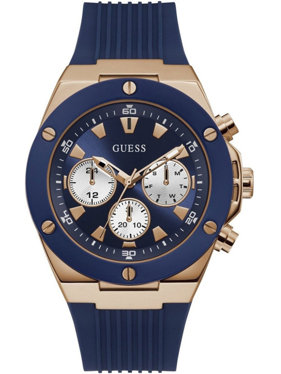  Shop Authentic Guess Poseidon Blue Dial Blue Rubber Strap Watch for Men - GW0057G2 - Luxxuri