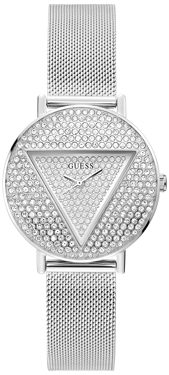  Shop Authentic Guess Iconic Diamonds Silver Dial Silver Mesh Bracelet Watch For Women - GW0477L1 - Luxxuri