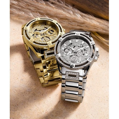  Shop Authentic Guess King Quartz Silver Dial Silver Steel Strap Watch For Men - GW0497G1 - Luxxuri