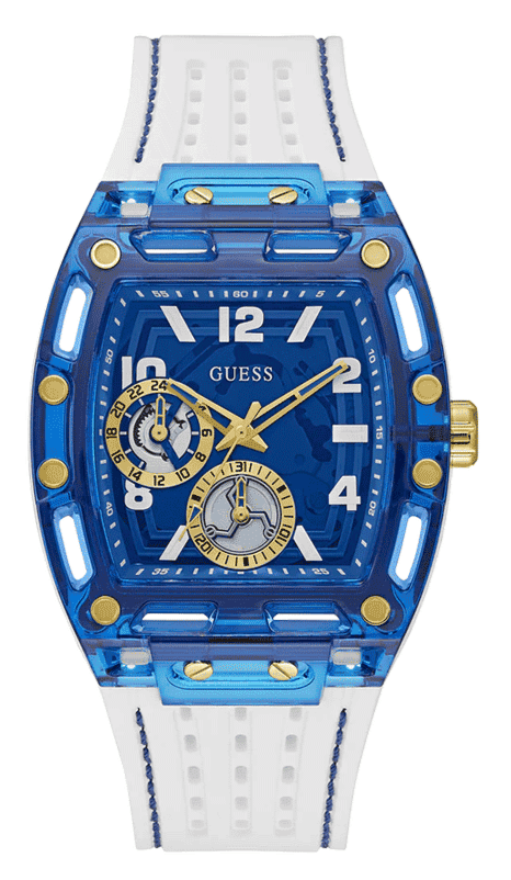  Shop Authentic Guess Phoenix Multifunction Blue Dial White Rubber Strap Watch for Men - GW0499G6 - Luxxuri