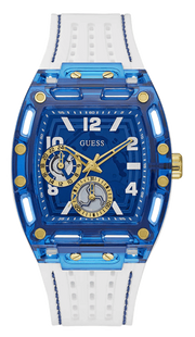  Shop Authentic Guess Phoenix Multifunction Blue Dial White Rubber Strap Watch for Men - GW0499G6 - Luxxuri