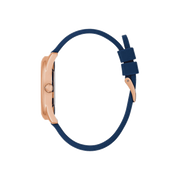  Shop Authentic Guess Cubed Analog Rose Gold Dial Blue Leather Strap Watch For Women - GW0665L2 - Luxxuri
