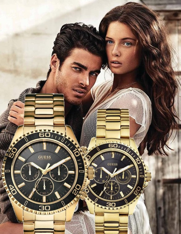  Shop Authentic Guess BFF Multifunction Black Dial Gold Steel Strap Watch for Women - W0231L3 - Luxxuri