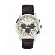  Shop Authentic Guess Chronograph Quartz White Dial Brown Leather Strap Watch For Men - W0380G1 - Luxxuri