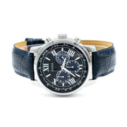  Shop Authentic Guess Horizon Chronograph Quartz Black Dial Blue Leather Strap Watch For Men - W0380G3 - Luxxuri