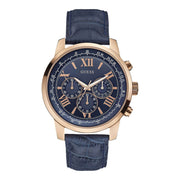  Shop Authentic Guess Horizon Chronograph Blue Dial Blue Leather Strap Watch For Men - W0380G5 - Luxxuri