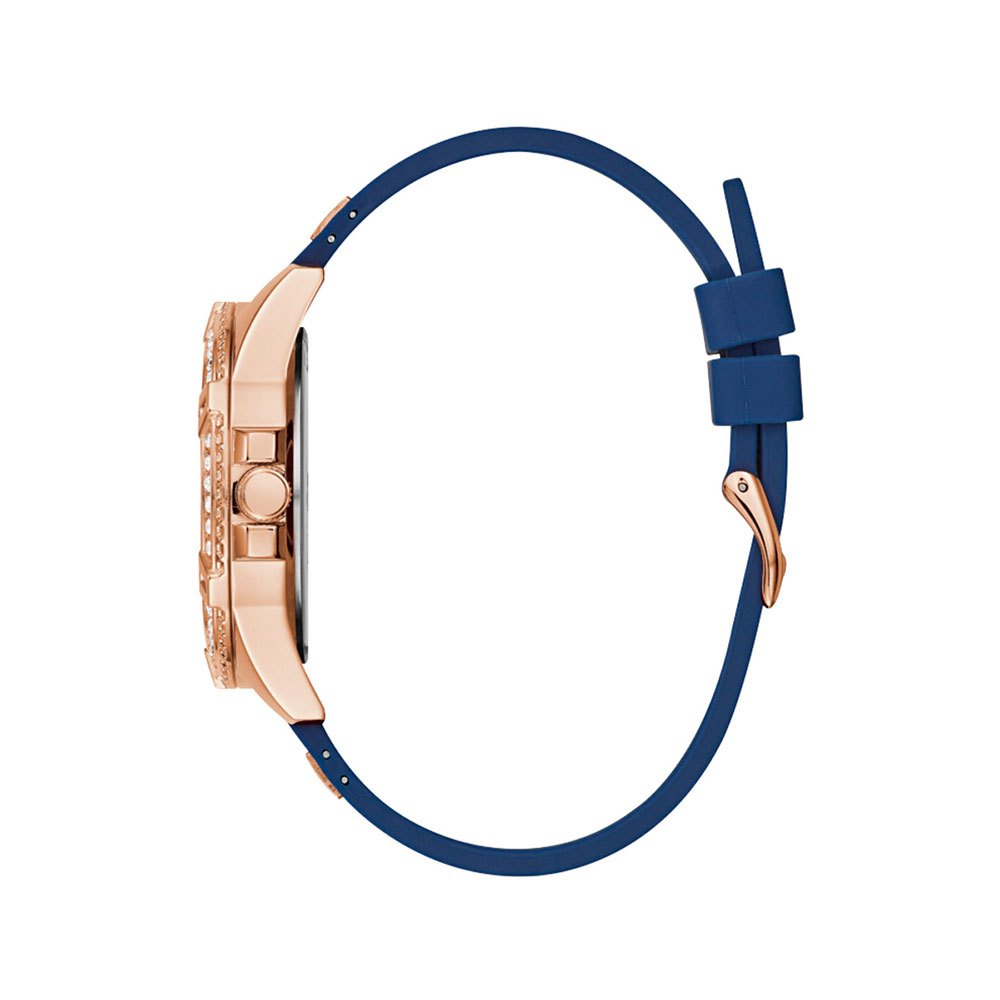  Shop Authentic Guess Frontier DIamonds Gold Dial Blue Rubber Strap Watch For Women - W1160L3 - Luxxuri