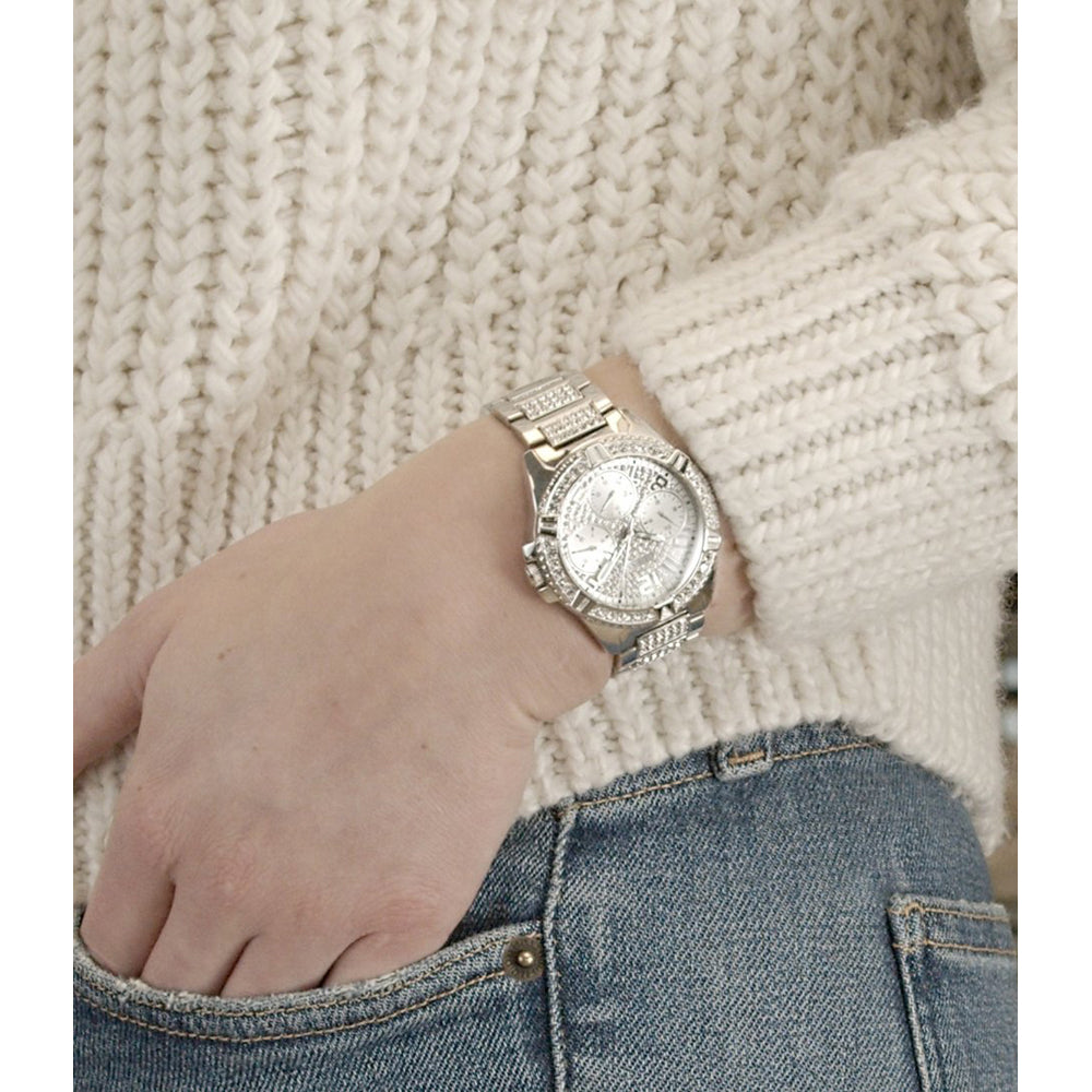  Shop Authentic Guess Frontier Diamonds Silver Dial Silver Steel Strap Watch For Women - W1156L1 - Luxxuri