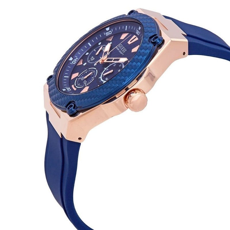  Shop Authentic Guess Legacy Blue Dial Blue Silicone Strap Watch For Men - W1049G2 - Luxxuri