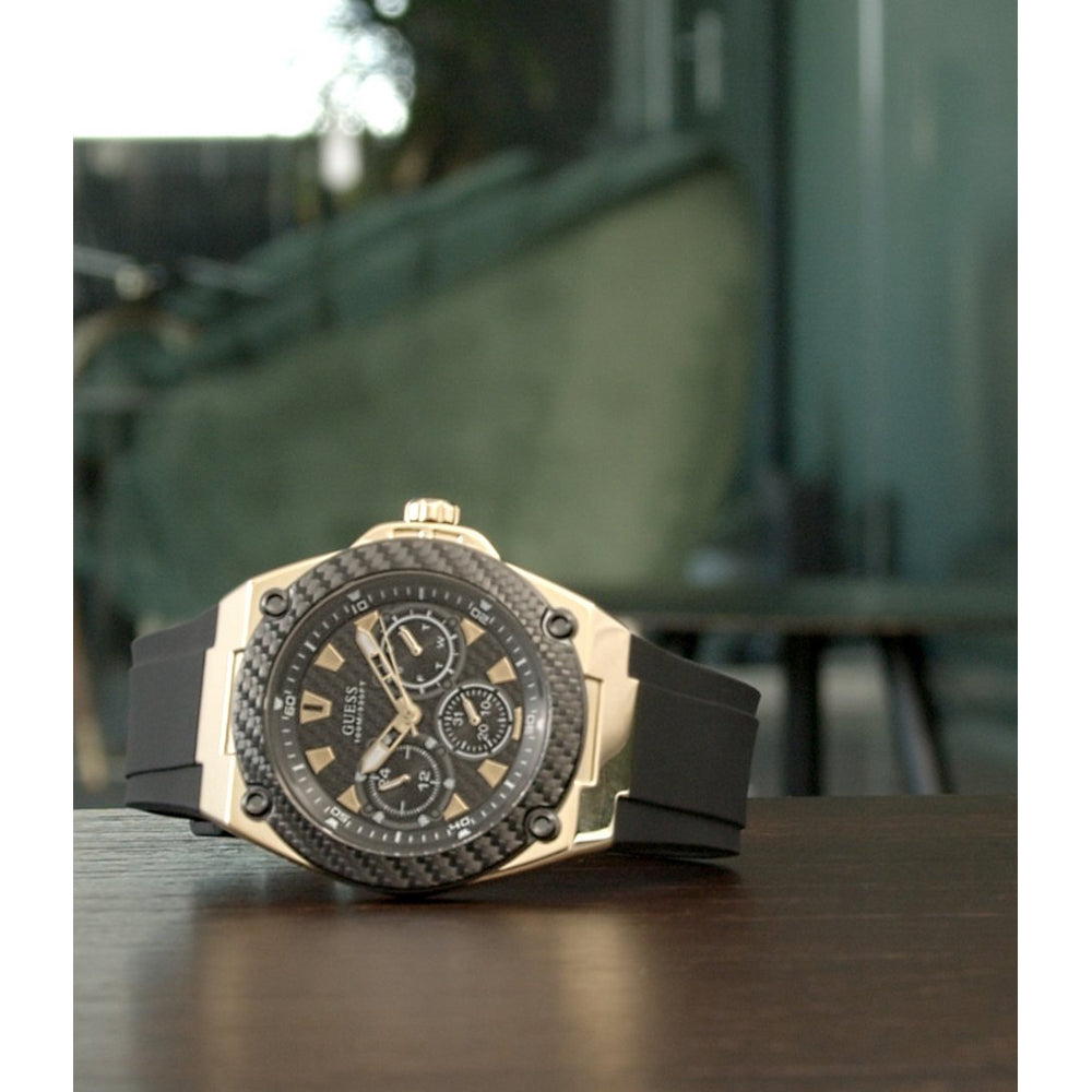  Shop Authentic Guess Legacy Black Dial Black Rubber Strap Watch for Men - W1049G5 - Luxxuri