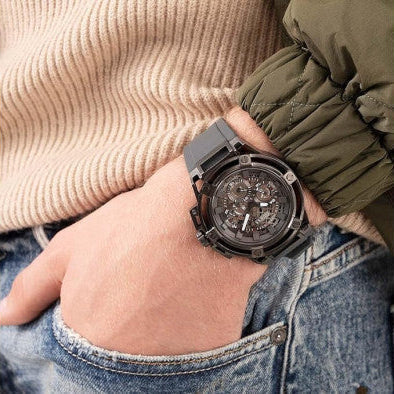  Shop Authentic Guess Matrix Multifunction Grey Dial Grey Rubber Strap Watch for Men - GW0423G3 - Luxxuri