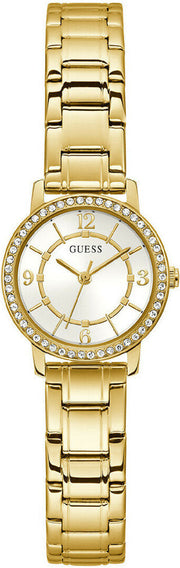  Shop Authentic Guess Analog Diamonds Silver Dial Gold Steel Strap Watch For Women - W1013l2 - Luxxuri