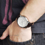  Shop Authentic Guess Horizon Chronograph White Dial Brown Leather Strap Watch For Men - W0380G2 - Luxxuri